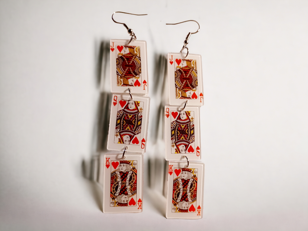 Playing cards pop art earrings