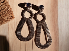 Load image into Gallery viewer, Silver metal mesh clip on earrings
