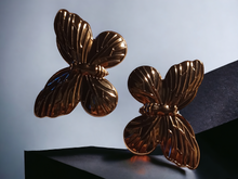 Load image into Gallery viewer, Large Thin metal butterfly earrings
