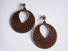 Load image into Gallery viewer, Natural Wood Geometric Clip On Earrings
