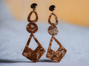 Giant Handmade Abstract acrylic  clip on earrings