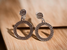 Load image into Gallery viewer, Small Rhinestone clip on hoops
