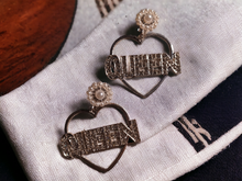 Load image into Gallery viewer, Handmade rhinestone Queen clip on earrings
