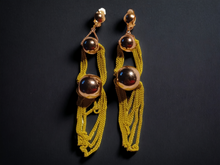 Load image into Gallery viewer, Vintage ball and chain clip on earrings
