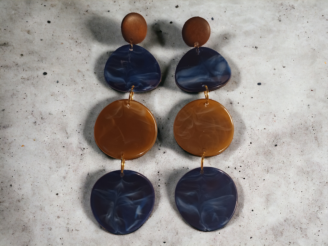 Handmade Acrylic dangle clip on earrings