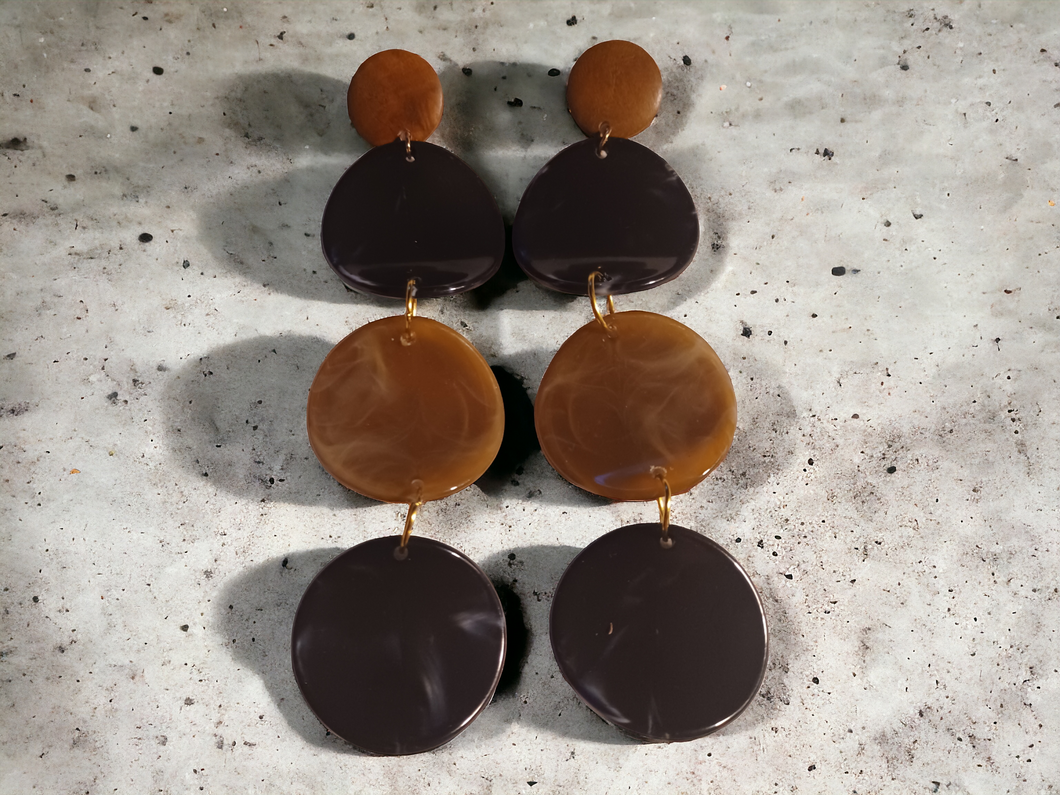 Handmade Acrylic dangle clip on earrings