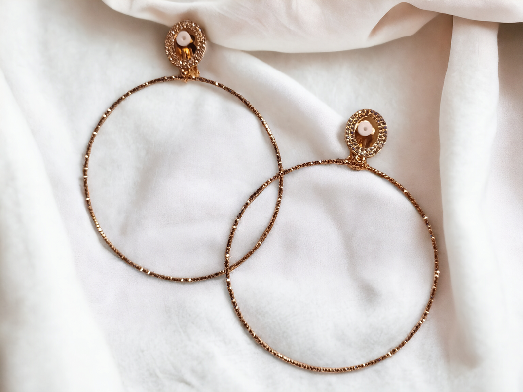 Large clip on hoops