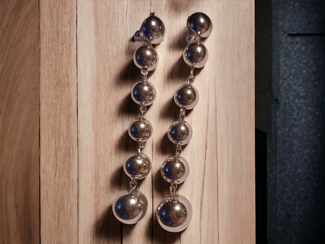 Silver ball bead clip on earrings