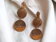 Load image into Gallery viewer, Handmade rhinestone clip on earrings
