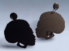 Load image into Gallery viewer, Large handmade Afrocentric Clip on earrings
