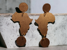 Load image into Gallery viewer, Handmade afrocentric Africa clip on earrings
