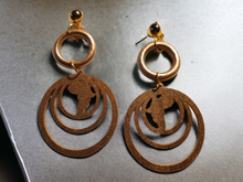 Load image into Gallery viewer, Handmade afrocentric Africa clip on earrings
