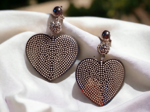 Light abstract heart clip on earrings