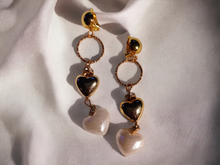 Load image into Gallery viewer, Heart Dangle clip on earrings
