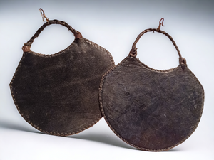 Genuine leather giant fulani earrings