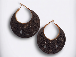 Wood and metal abstract hoops