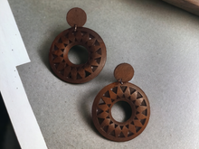 Load image into Gallery viewer, Handmade Minimalist Wooden Clip On hoops
