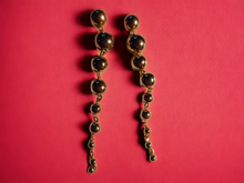 Load image into Gallery viewer, Clip on Long Metal Ball Dangle Earrings

