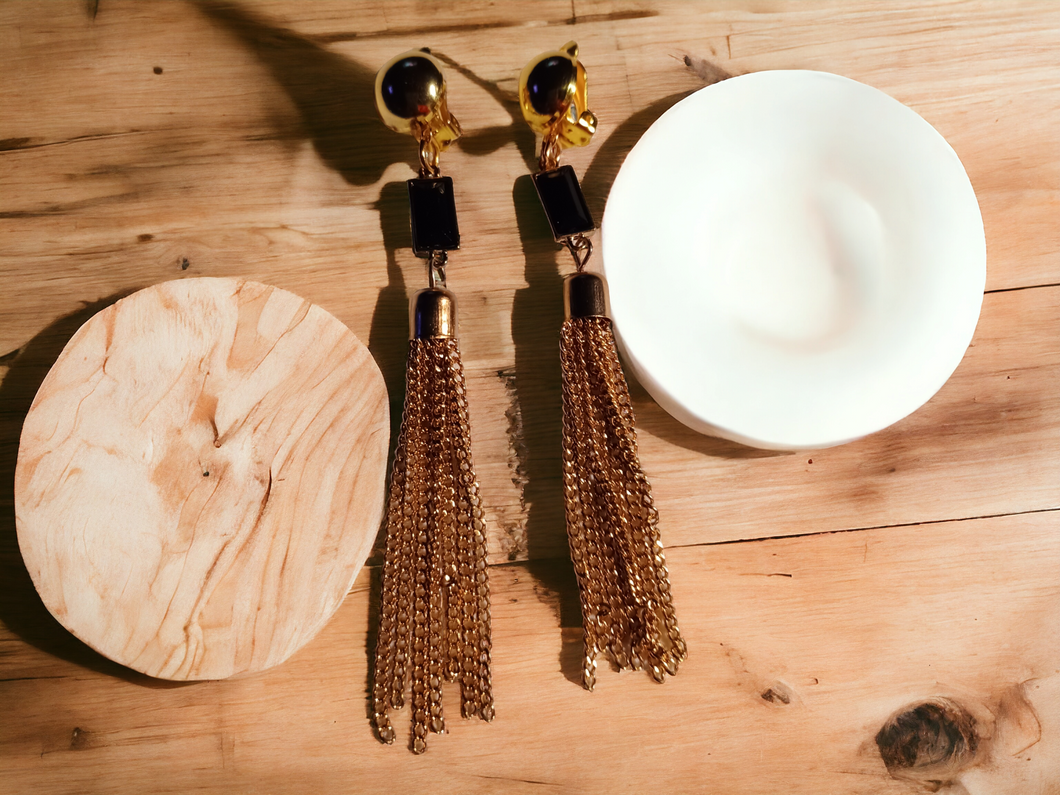 Handmade gold Metal chain clip ons