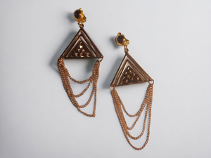 Handmade gold Metal chain clip ons