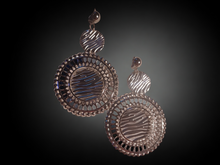 Load image into Gallery viewer, Hammered metal disc clip on earrings 4 inch
