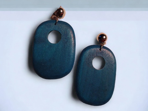 Minimalist wood boho clip on earrings