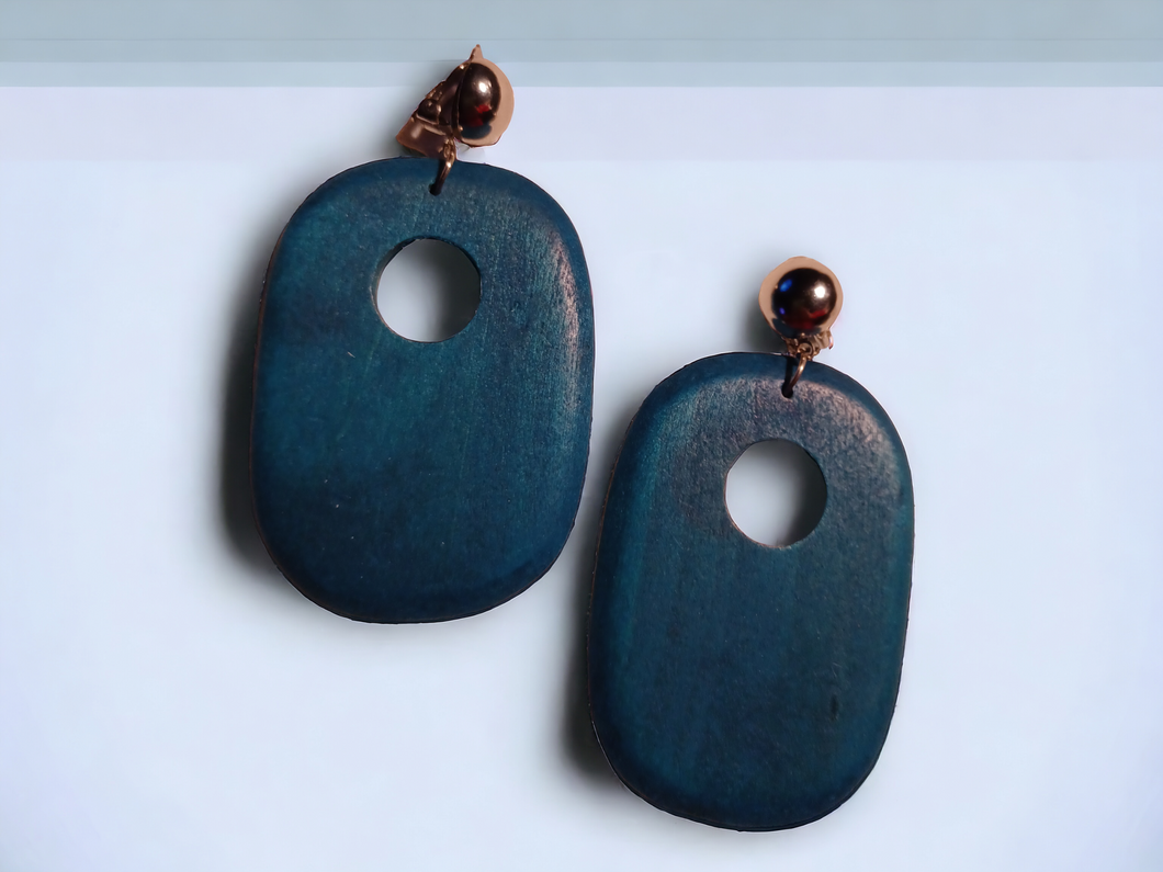Minimalist wood boho clip on earrings