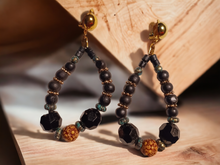 Load image into Gallery viewer, Boho bead clip on hoops
