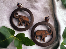 Load image into Gallery viewer, Lucky african elephant clip on earrings
