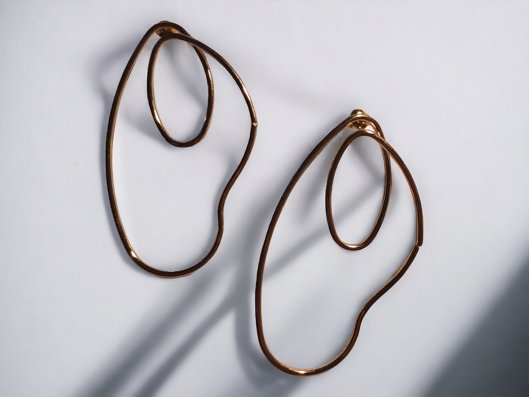 Minimalist abstract wire hoops