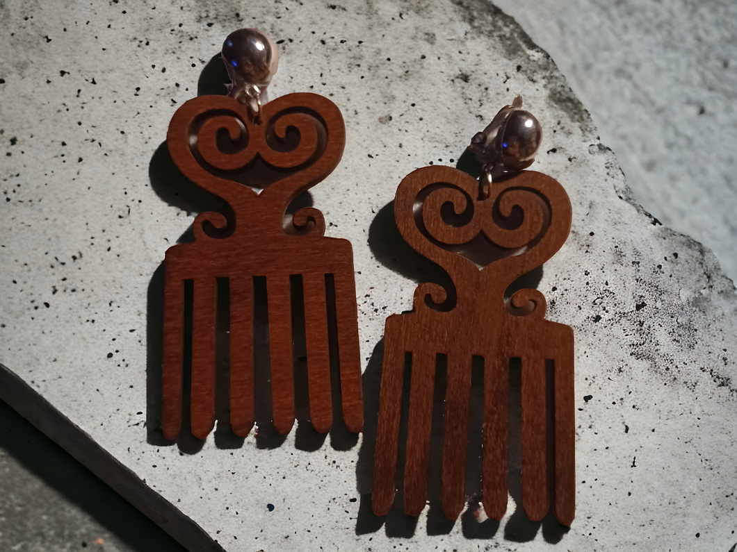 Clip on Adinkra symbol Earrings