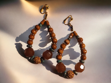 Load image into Gallery viewer, Boho bead clip on hoops
