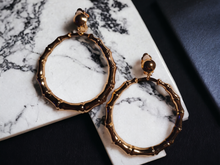 Load image into Gallery viewer, Classic clip on Bamboo Hoops
