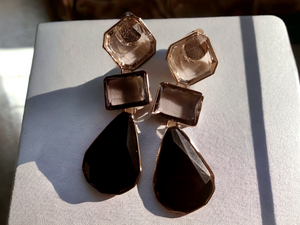 Chunky faux crystal Clip On earrings