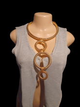 Load image into Gallery viewer, Chunky multi hoop necklace with  clip on earrings
