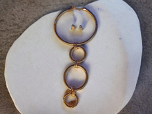 Load image into Gallery viewer, Chunky multi hoop necklace with  clip on earrings
