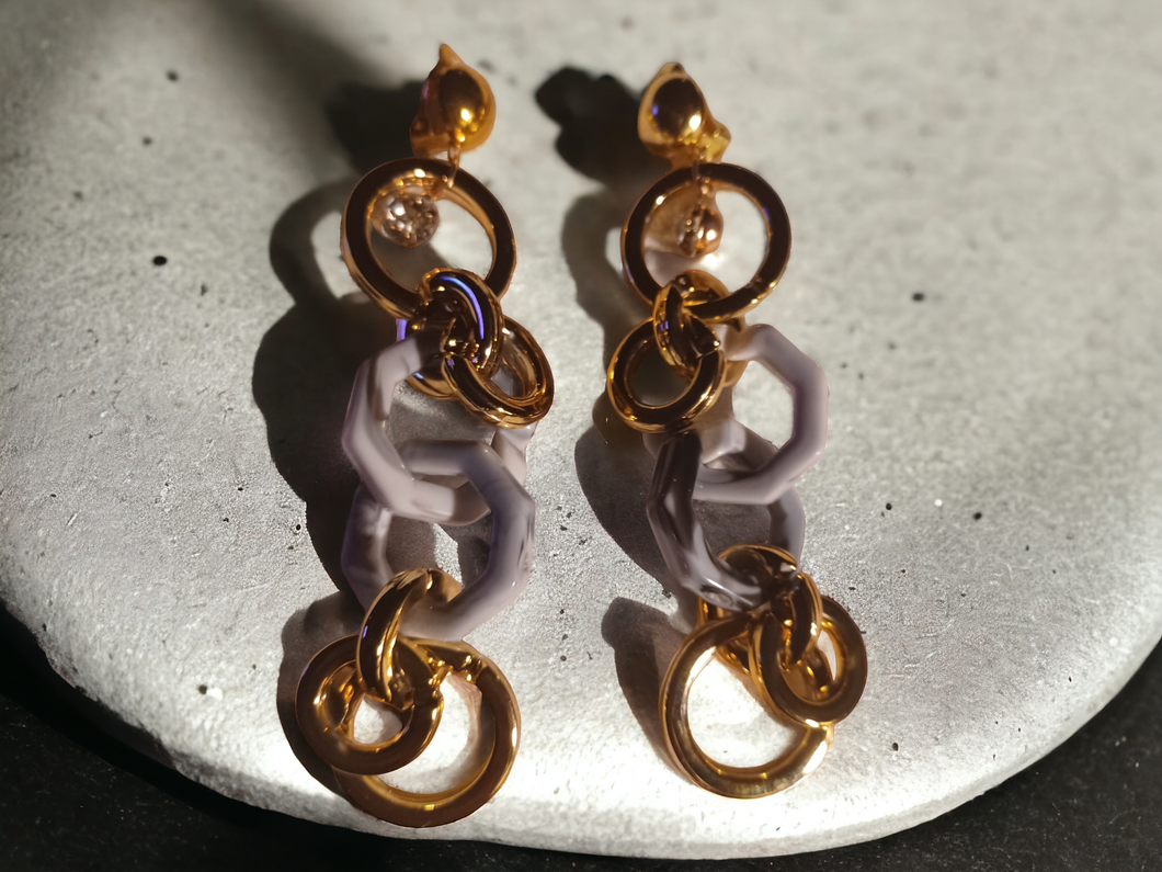 Handmade Acrylic dangle clip on earrings