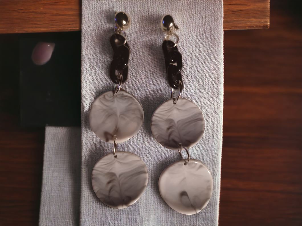 Handmade Acrylic dangle clip on earrings