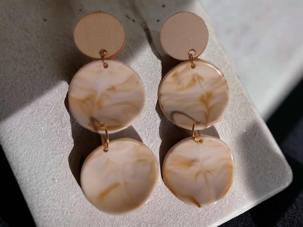 Handmade Acrylic dangle clip on earrings