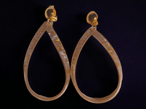 Abstract Acrylic clip on hoops