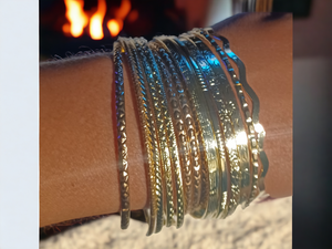 Set of 10 Chunky gold Bangles