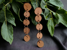 Load image into Gallery viewer, Hand cut raw wood earrings
