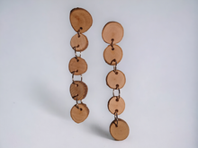 Load image into Gallery viewer, Hand cut raw wood clip on earrings
