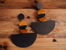 Load image into Gallery viewer, Handmade geometric wood earrings
