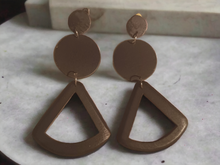 Load image into Gallery viewer, Handmade Wooden boho clip on earrings
