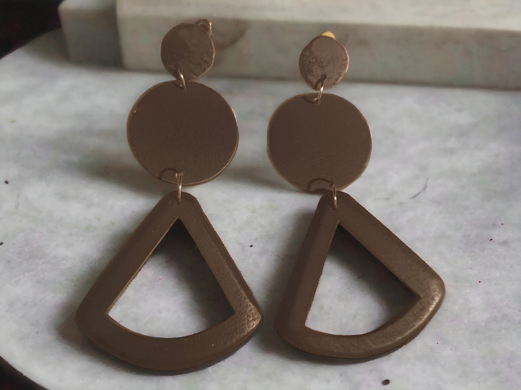Handmade Wooden boho clip on earrings