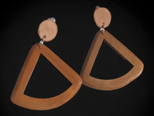 Load image into Gallery viewer, Handmade Wooden boho clip on earrings
