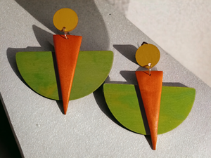 Handmade Pop Art wooden earrings