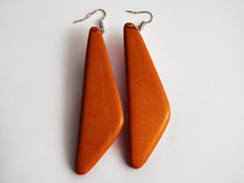 Load image into Gallery viewer, Large Hand carved minimalist Wooden Earrings
