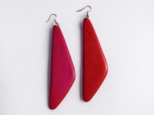 Load image into Gallery viewer, Large Hand carved minimalist Wooden Earrings
